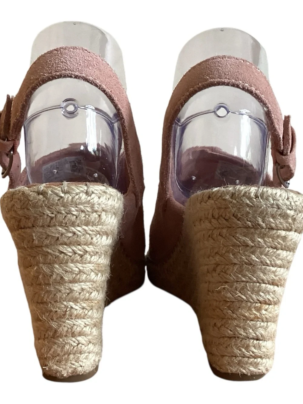 Toms Pink Suede Monica Espadrille Wedge Sandals size 7.5